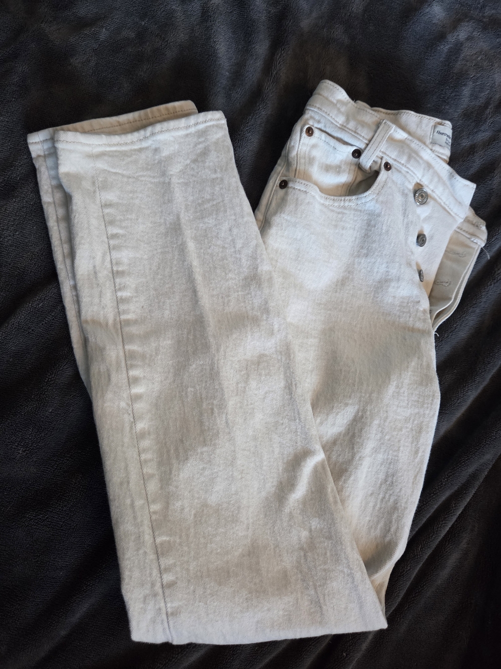 White, High-Rise Women's Button-Fly Jeans Size 4